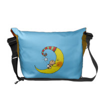 Sleeping baby on the moon commuter bags