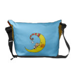 Sleeping baby on the moon commuter bags