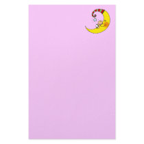 Sleeping baby on the moon custom stationery
