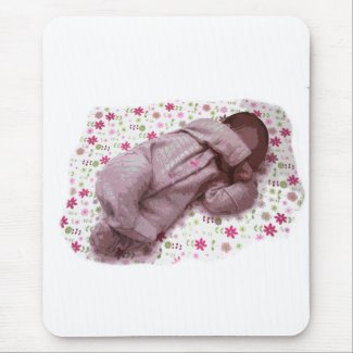 Sleeping Baby Pink design image mousepad