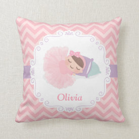 Sleeping Ballerina Baby Girl Room Decor Pillow