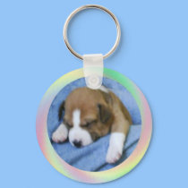 Sleeping Basenji puppy Keychain by deesbasenjis Sleeping Basenji puppy Keychain