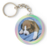 Sleeping Basenji puppy Keychain