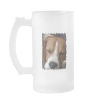 Sleeping Beagle Beer Glass Mug