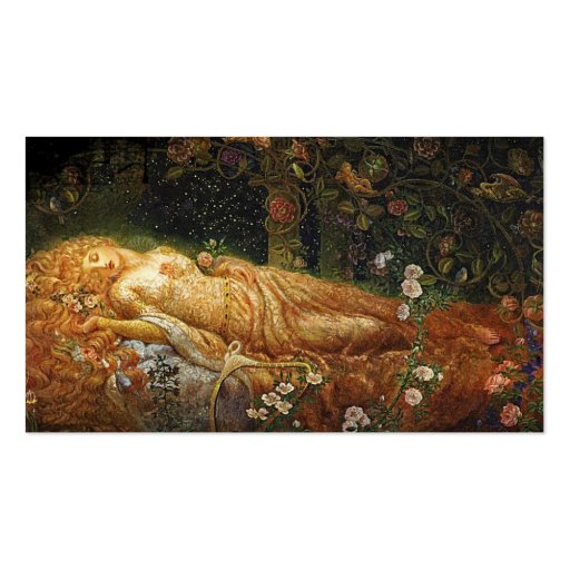 Sleeping Beauty and a Harp Business Card Template (front side)