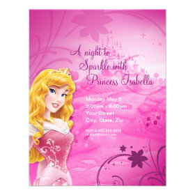 Sleeping Beauty Birthday Invitation Personalized Announcement