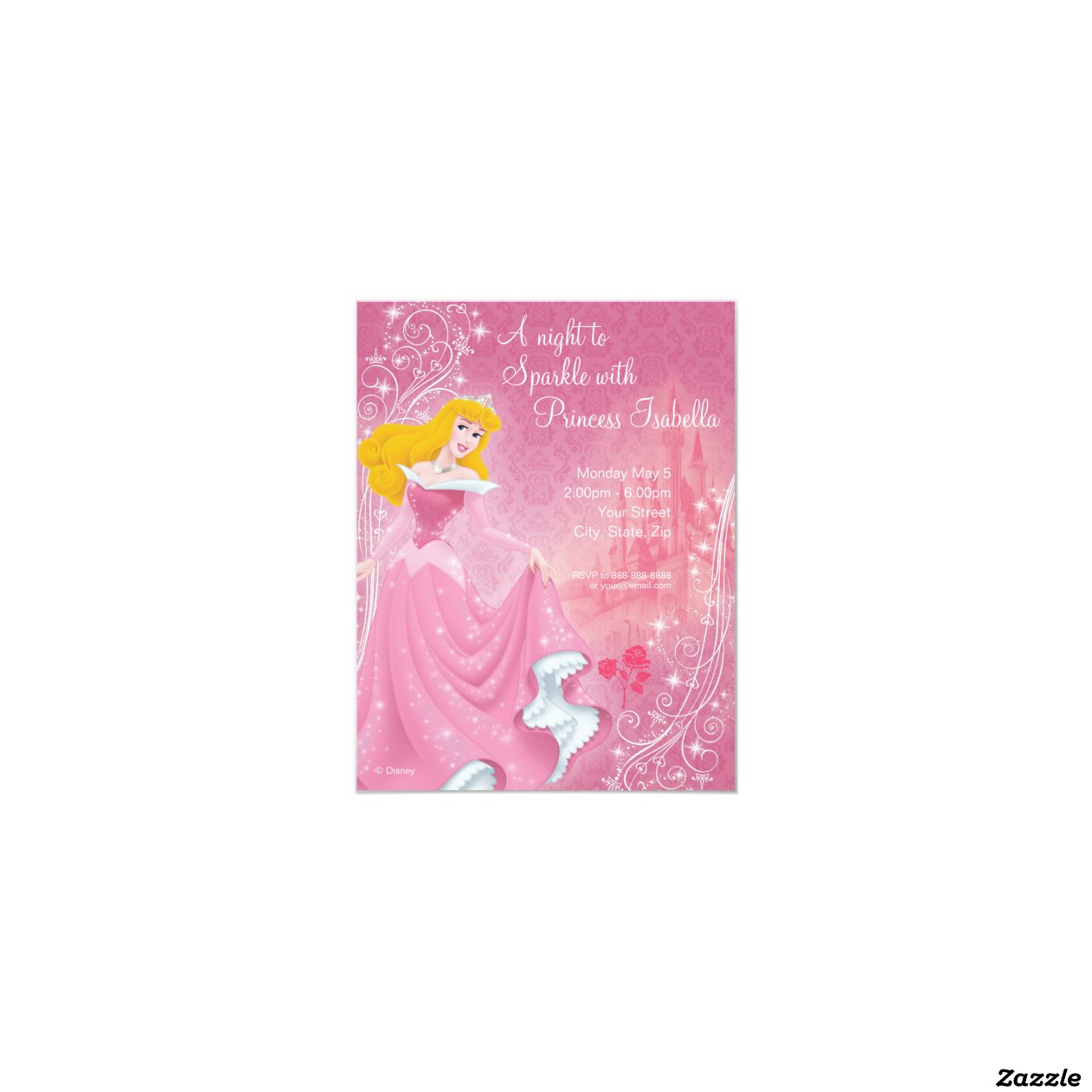 Sleeping Beauty Birthday Invitation 4.25" X 5.5 ...