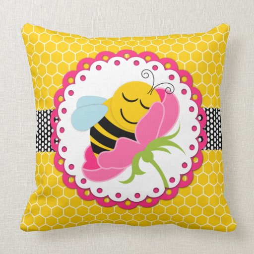 Sleeping Bee Baby Nursery Jumbo Throw Pillow Zazzle