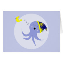 Sleeping Blue Octopus Cards