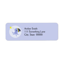 Sleeping Blue Octopus Custom Return Address Label