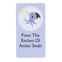 Sleeping Blue Octopus Labels