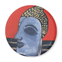 sleeping buddha Round Magnet