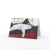 Sleeping Calico Cat Notecard