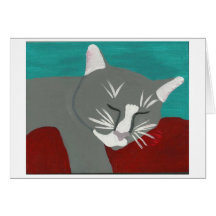 Sleeping Cat Greeting Cards
