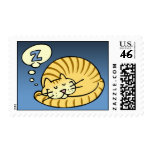 Sleeping Cat Postage Stamps