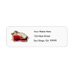 Sleeping Cat with Red Yarn Pillow Custom Return Address Label