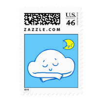 Sleeping Cloud Doodle Art Postage postage