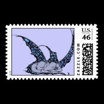 Sleeping Dragonette (Blue) Postage Stamps stamps