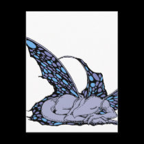 Sleeping Dragonette (Blue) Postcard postcards