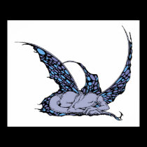 Sleeping Dragonette (Blue) Print