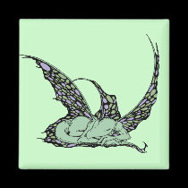 Sleeping Dragonette (Green) Magnets
