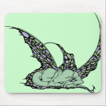 Sleeping Dragonette (Green) Mousepad mousepads