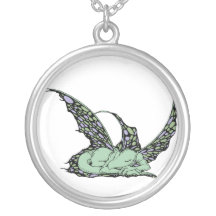 Sleeping Dragonette (Green) Necklace