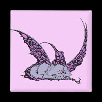 Sleeping Dragonette (Purple) Magnets magnets