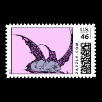 Sleeping Dragonette (Purple) Postage Stamps stamps