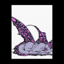 Sleeping Dragonette (Purple) Postcard postcards