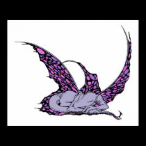 Sleeping Dragonette (Purple) Print