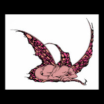 Sleeping Dragonette (Red) Print