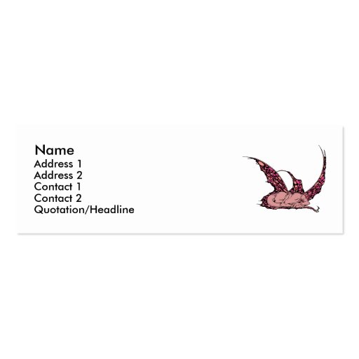 Sleeping Dragonette (Red) Profile Cards Business Cards
