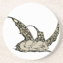 Sleeping Dragonette (Yellow) Coaster coasters