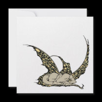 Sleeping Dragonette (Yellow) Invitations
