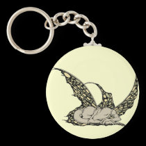 Sleeping Dragonette (Yellow) Keychain