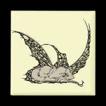 Sleeping Dragonette (Yellow) Magnets magnets