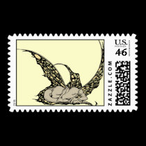 Sleeping Dragonette (Yellow) Postage Stamps stamps