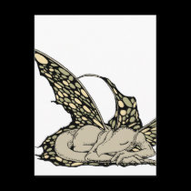 Sleeping Dragonette (Yellow) Postcard postcards