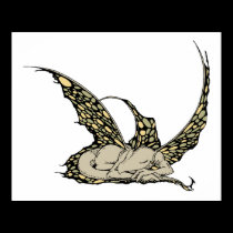 Sleeping Dragonette (Yellow) Print