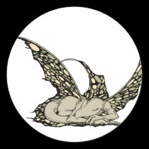 Sleeping Dragonette (Yellow) Stickers stickers