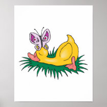 sleeping duck with butterfly posters