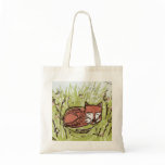 Sleeping Fox Tote Bags