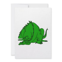 Sleeping Green Dragon Personalized Invite