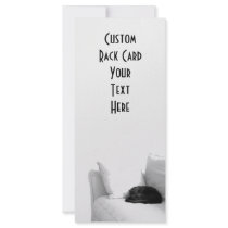 Sleeping Grey Cat on White Sofa Customized Rack Card