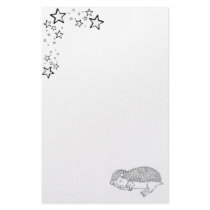 Sleeping Hedgehog Paper stationery by Vanillabeana Sleeping Hedgehog Paper stationery