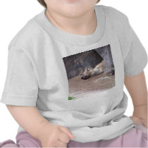 Sleeping Hyena head lying on clay ground picture T-shirt