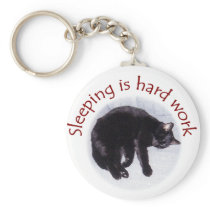 Sleeping is hard work keychain
