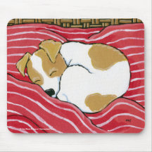 Sleeping Jack Russell Puppy Dog Art Mousepad