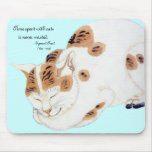 Sleeping Japanese Cat Quote Mousepad